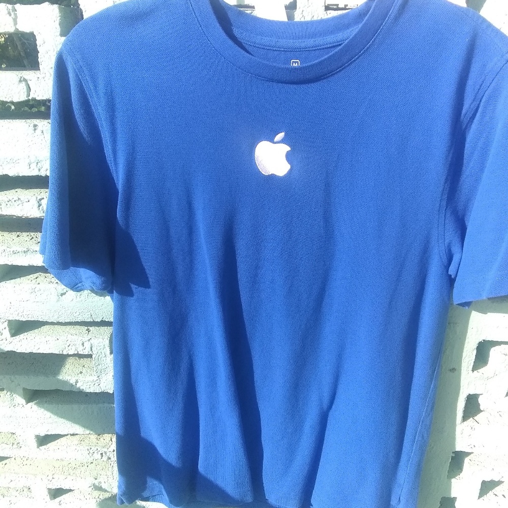 Apple employee blue knit size m embroidered Mac